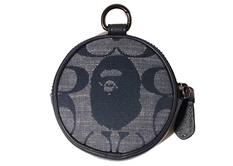 Coach x BAPE Coin Case Navy in Canvas/Leather - US