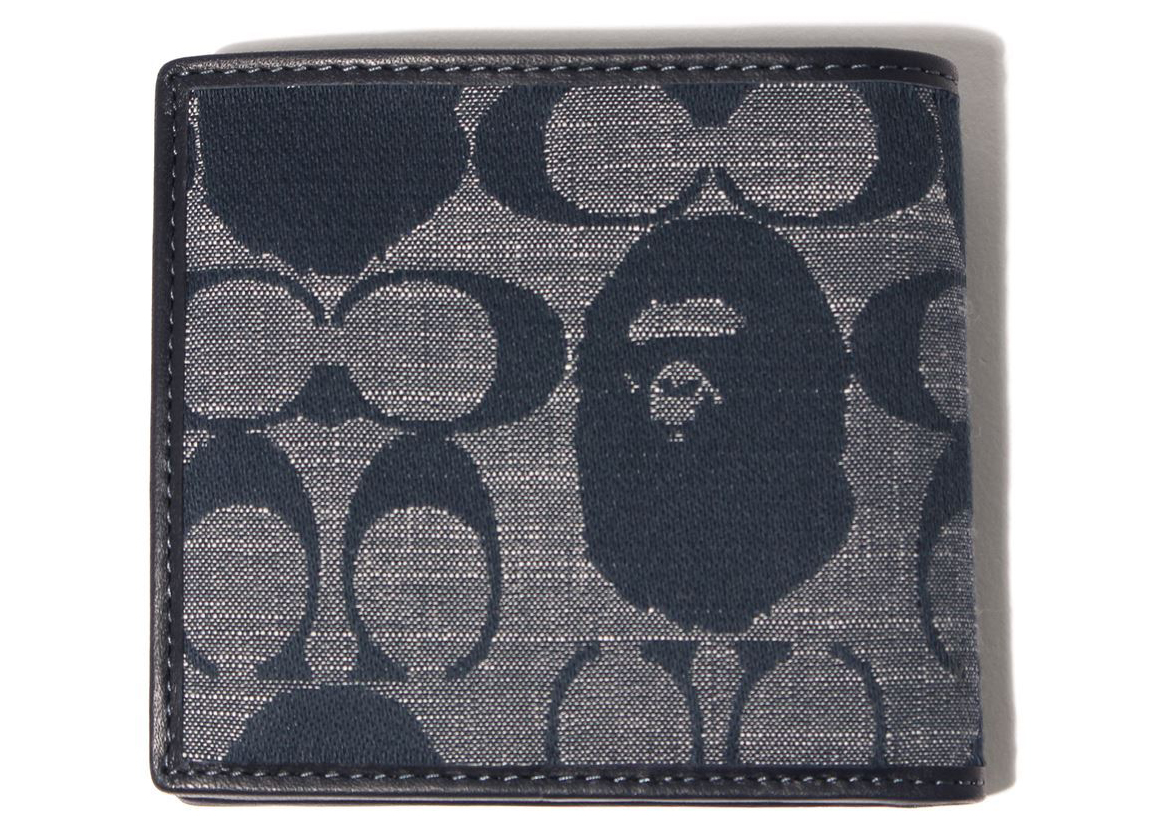 Coach x BAPE Coin Wallet Navy in Canvas/Leather - JP