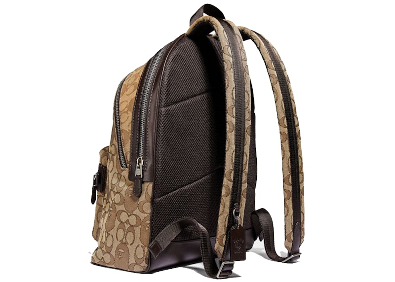 Coach x Bape Academy Backpack Signature Jacquard With Ape Head Light