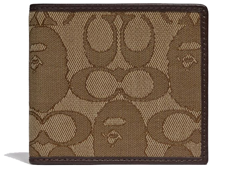 Coach x Bape Coin Wallet Signature Jacquard With Ape Head Light