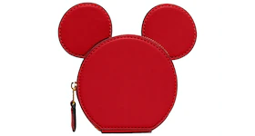 Coach x Disney Mickey Mouse Coin Case Electric Red