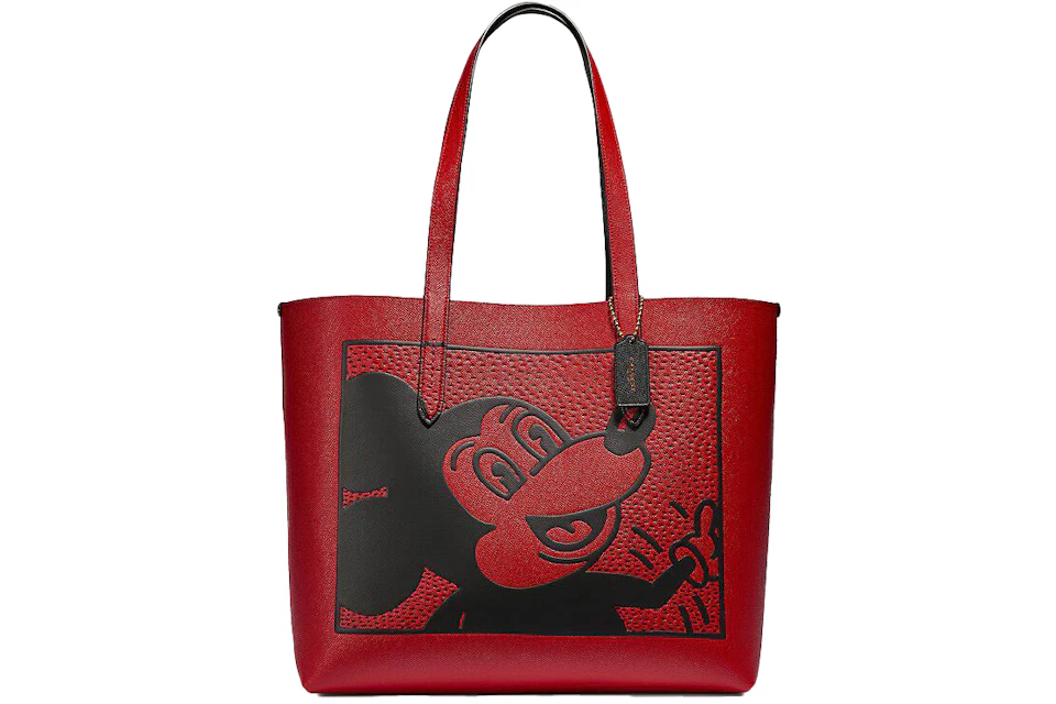 Coach x Disney Mickey Mouse Highline Tote Bag Large Red in Leather - GB