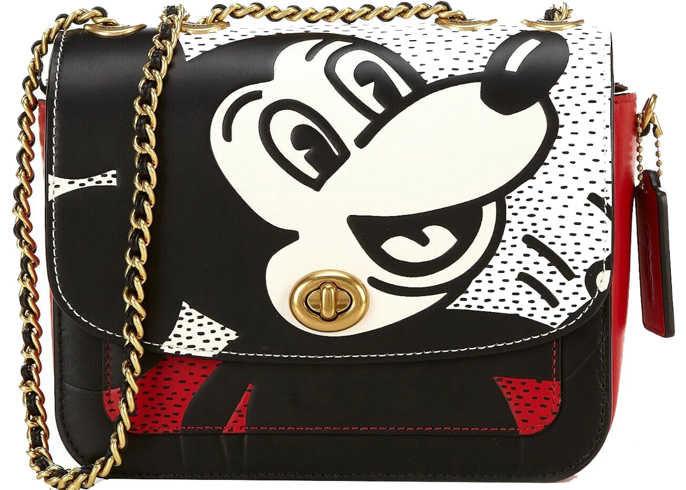 Coach mickey mouse leather backpack in patchwork black Clearance