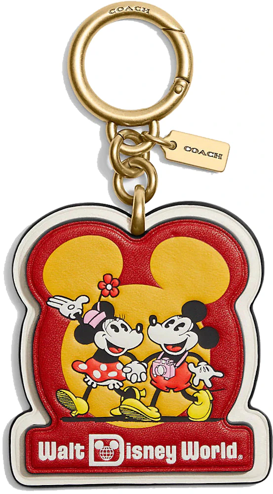 Coach x Disney Touring Mickey Mouse Bag Charm Red/Gold in Smooth Leather  with Gold-tone - US