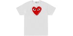 Comme des Garcons PLAY P1T803 T-Shirt mit Logo-Nieten, Weiß
