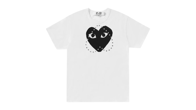 Pre-owned Comme Des Garçons Men's Comme Des Garcons Play Logo Stud P1t804 T-shirt In White