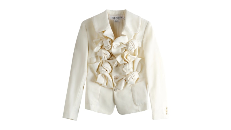 AMIRI Women's Ruffled-Detail Design Jacket Off White