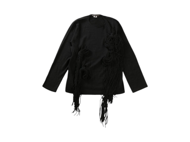 Pre-owned Comme Des Garçons Men's Comme Des Garcons Fringe Decoration Sweater In Black