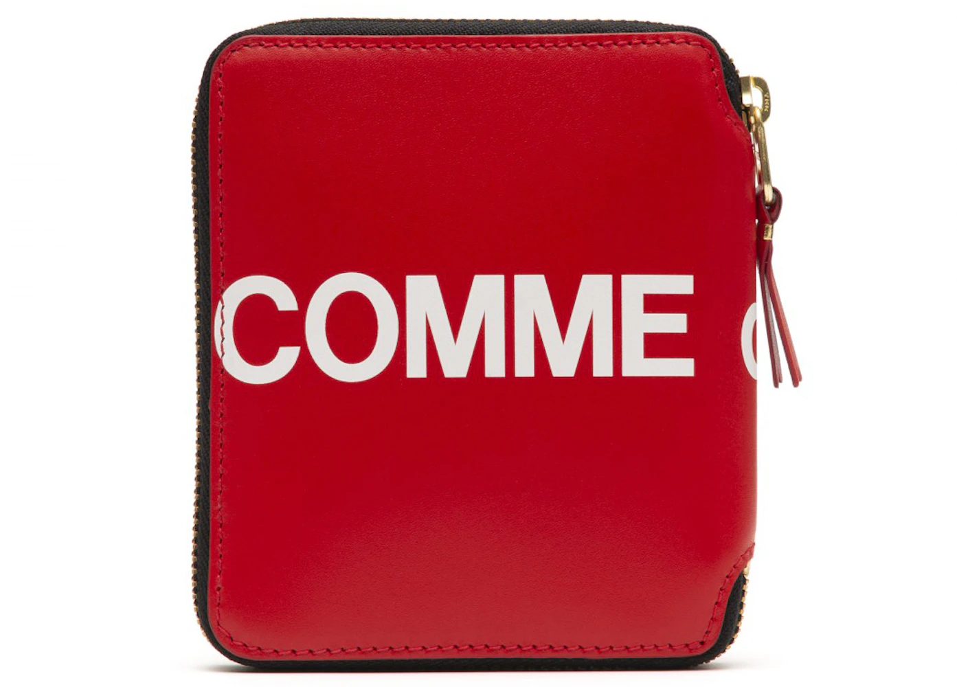 Comme des Garcons SA2100HL Huge Logo Wallet Red in Leather with Gold ...