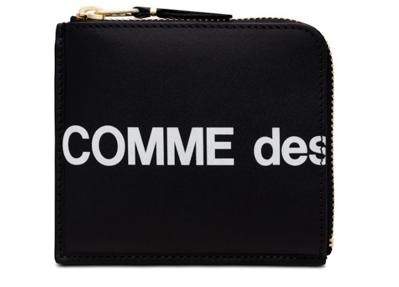 Comme des Garcons SA3100HL Huge Logo Wallet Black in Leather with Gold ...