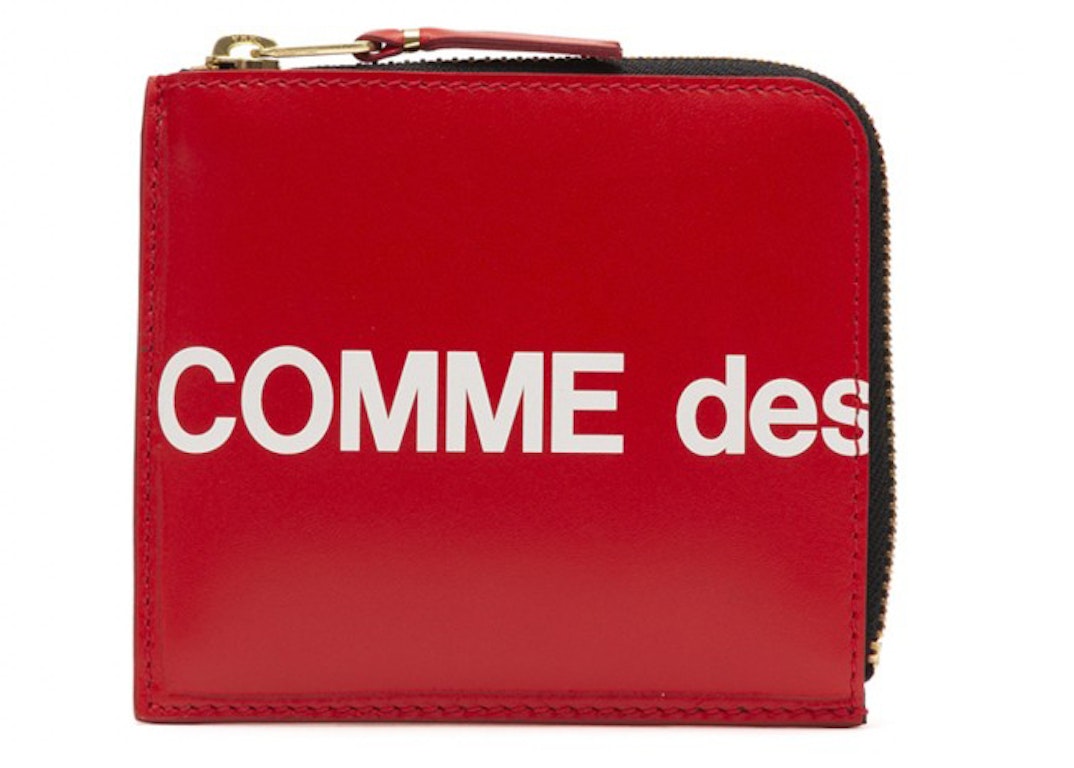Pre-owned Comme Des Garçons Comme Des Garcons Sa3100hl Huge Logo Wallet Red