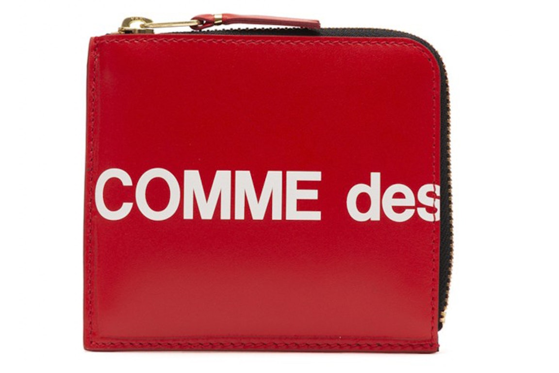 Pre-owned Comme Des Garçons Comme Des Garcons Sa3100hl Huge Logo Wallet Red
