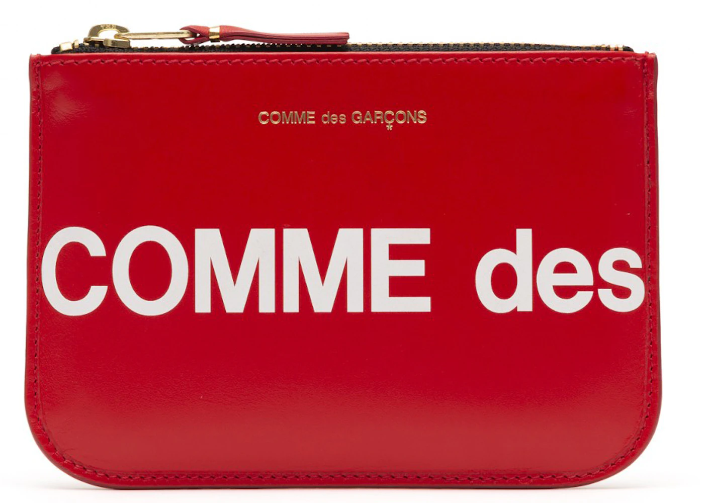 Comme des Garcons SA8100HL Huge Logo Wallet Red in Leather with Gold ...