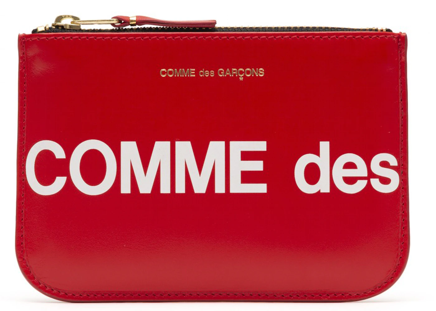 Comme des SA8100HL Huge Logo Wallet Red in Leather with Gold-tone - US