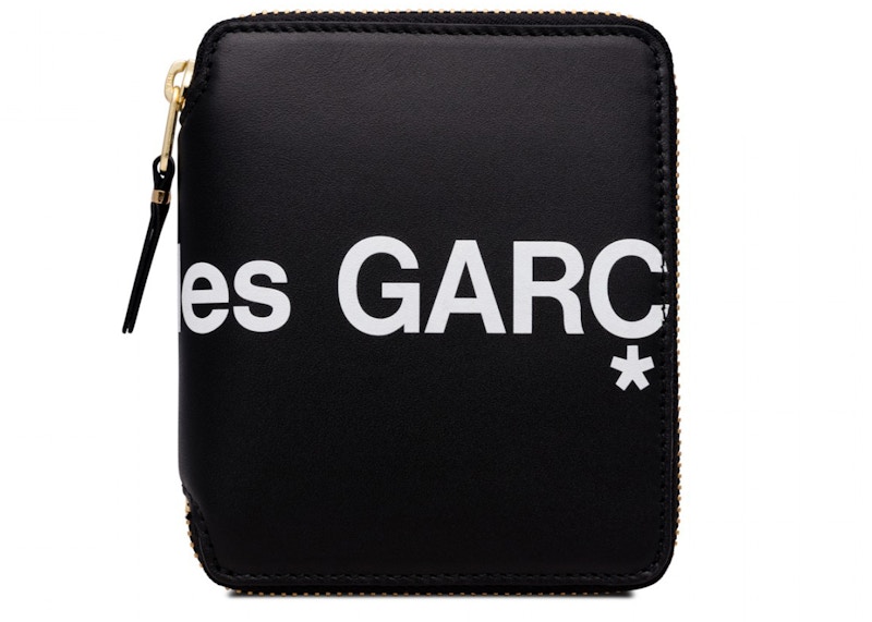 Comme des Garcons SA2100HL Huge Logo Wallet Black in Leather with