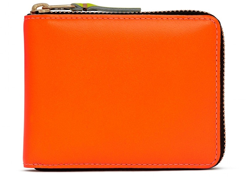 Pre-owned Comme Des Garçons Men's Comme Des Garcons Sa7100sf New Super Fluo Wallet In Orange
