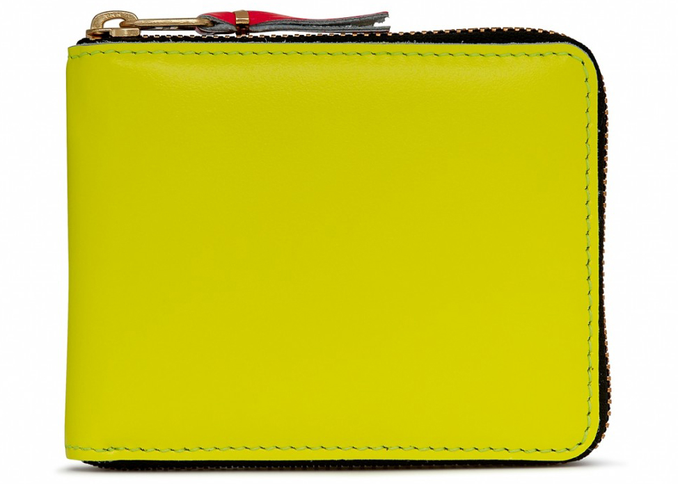 Comme des Garcons SA7100SF New Super Fluo Wallet Yellow in Leather