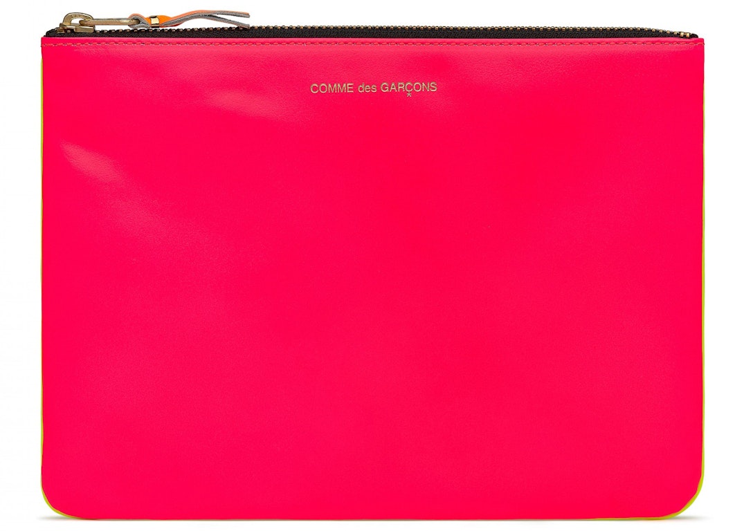 Pre-owned Comme Des Garçons Comme Des Garcons Sa5100sf New Super Fluo Wallet Pink/yellow