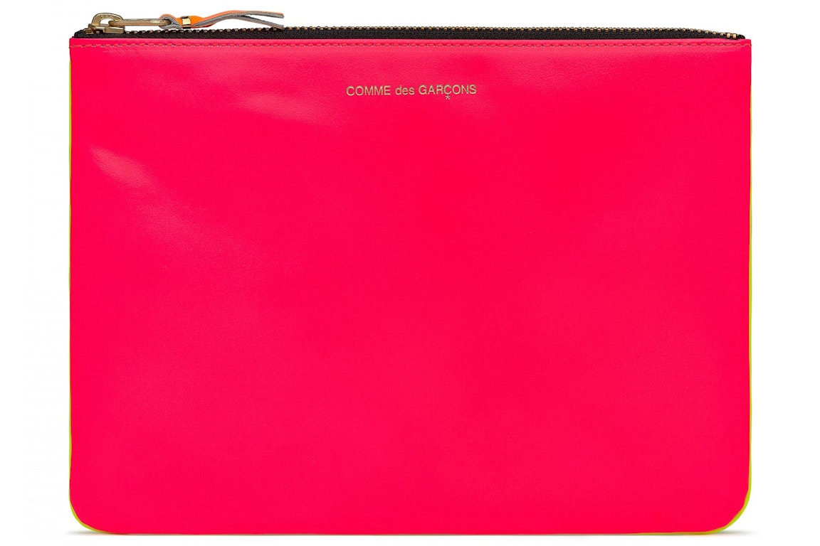 Pre-owned Comme Des Garçons Comme Des Garcons Sa5100sf New Super Fluo Wallet Pink/yellow