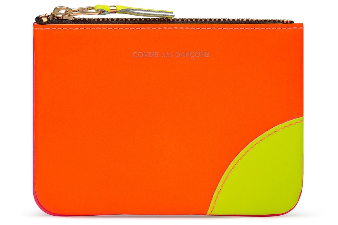 Pre-owned Comme Des Garçons Comme Des Garcons Sa8100sf New Super Fluo Wallet Orange/pink