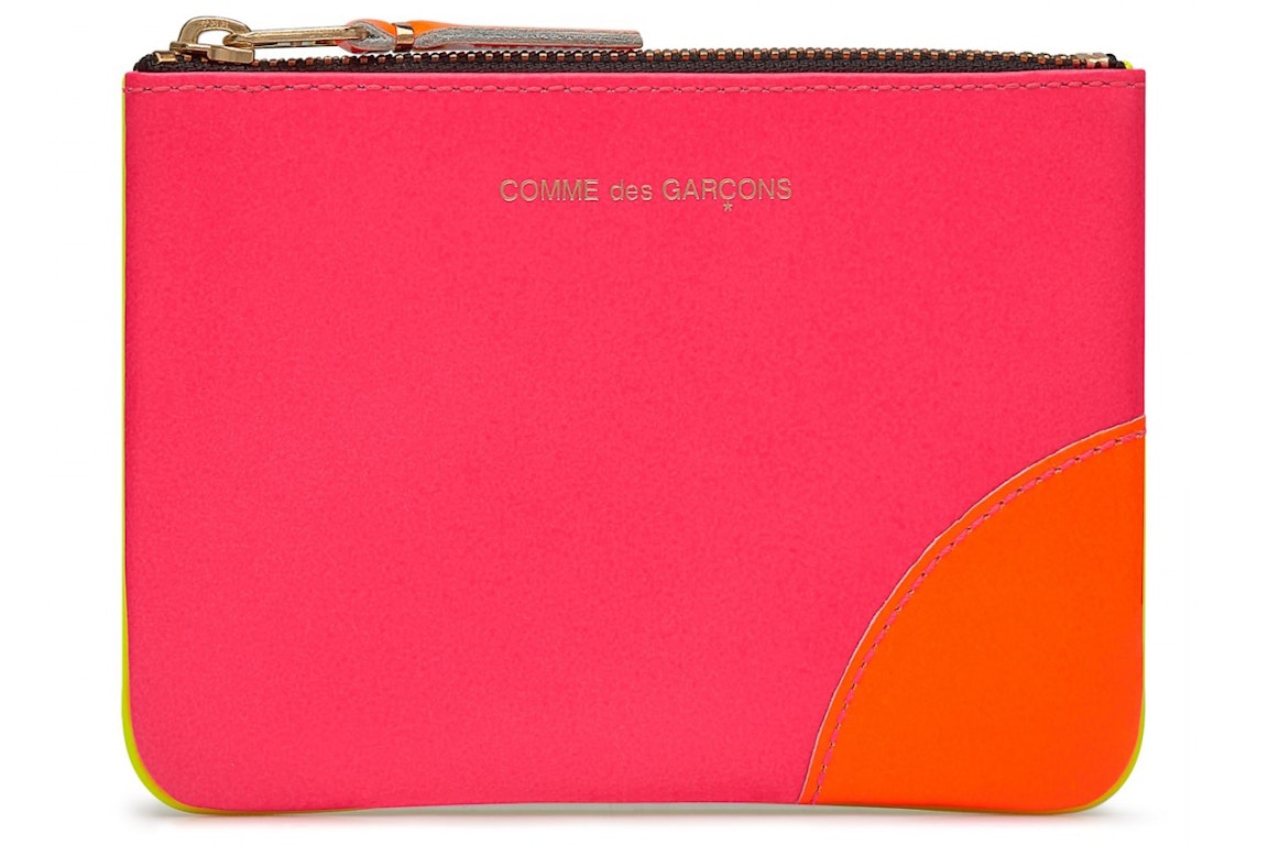 Pre-owned Comme Des Garçons Comme Des Garcons Sa8100sf New Super Fluo Wallet Pink/yellow