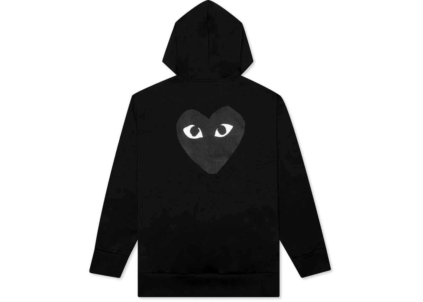 Sweat à capuche zippé Comme des Garçons Play grand logo cœur noir noir