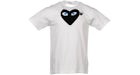Comme des Garçons Play Negro Heart Azul Eyes Camiseta Blanco