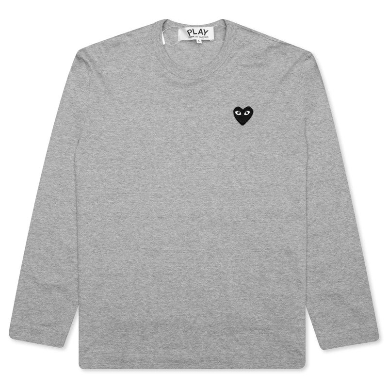 Comme des Garcons Play Black Heart Emblem L/S T-shirt Grey Men's - US