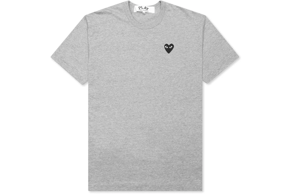 CDG Play Black Heart Emblem T-shirt Grey