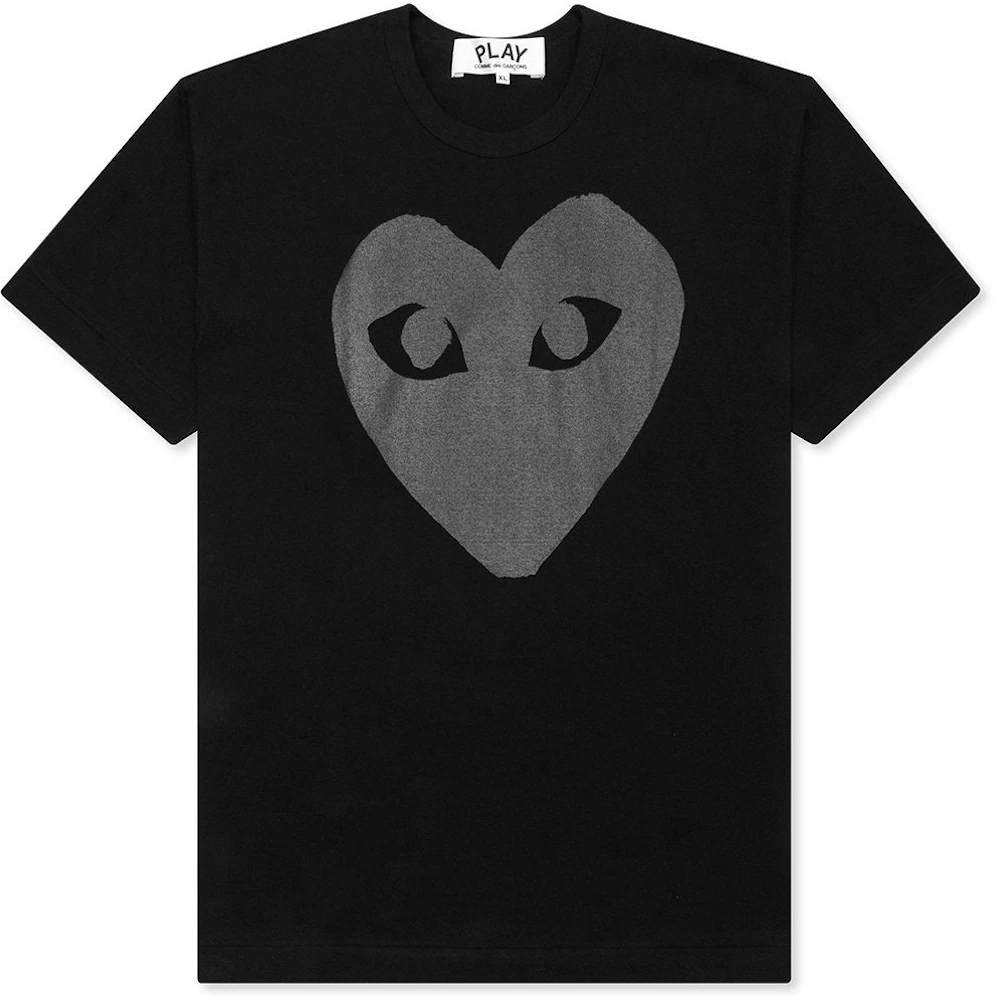 CdG PLAY White Multi Logo T-Shirt Black Heart