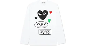Comme des Garcons Play Black Multi Logo L/S T-shirt White