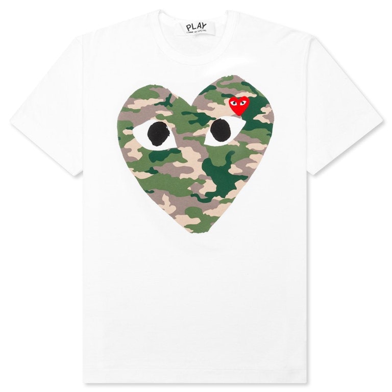 Pre-owned Cdg Play Camouflage Heart T-shirt White