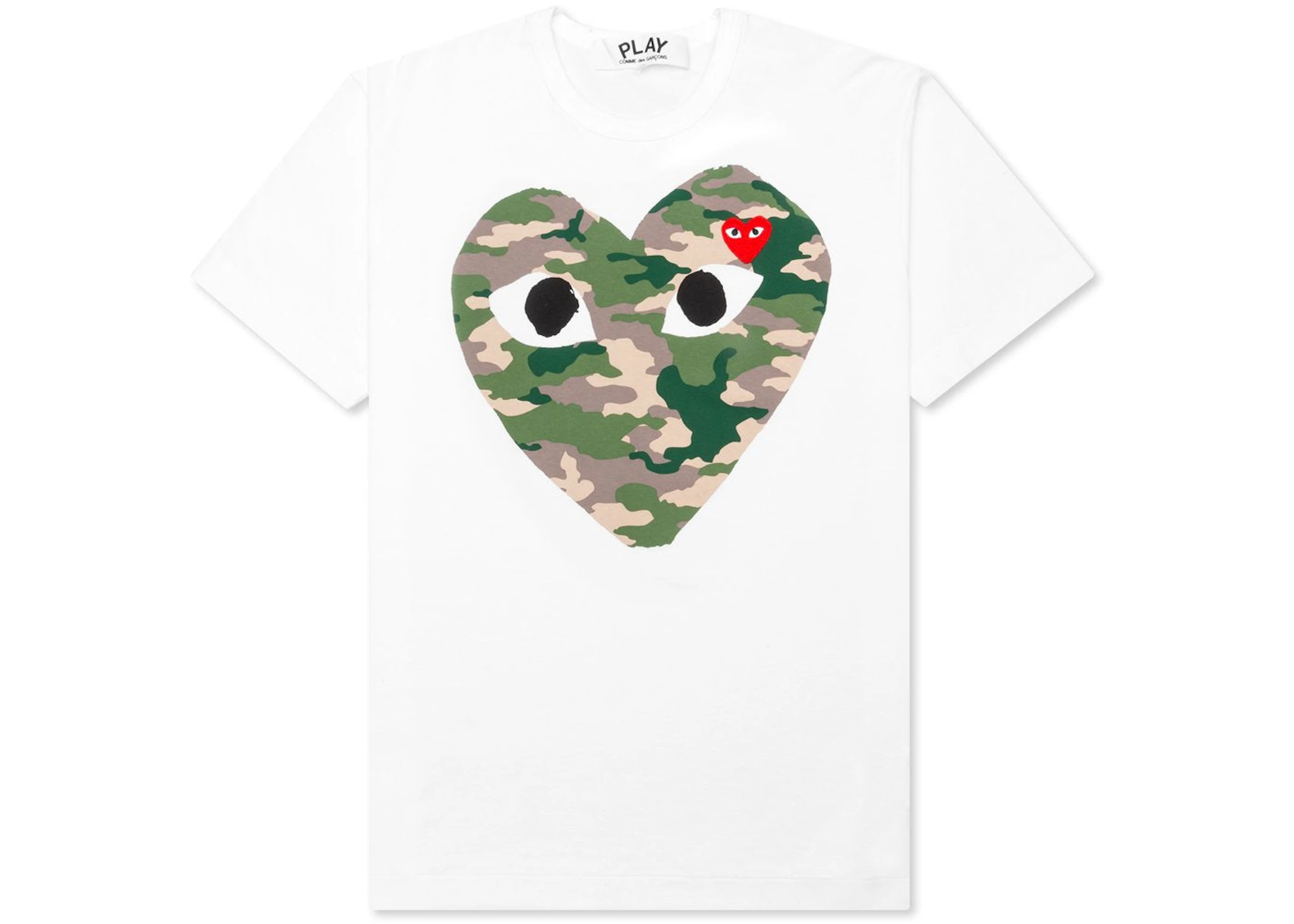 conocido Calma despensa CDG Play Camouflage Heart T-shirt White - ES
