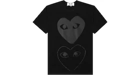 Comme des Garcons Play Double Black Hearts T-shirt Black