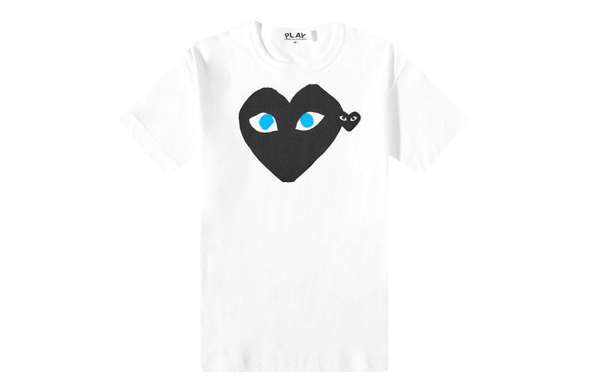Pre-owned Comme Des Garçons Play Comme Des Garcons Play Play Double Heart Logo Tee White/black