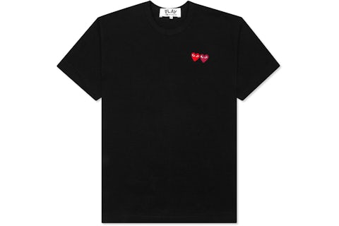 Comme des Garcons Play Double Hearts T-shirt Black US