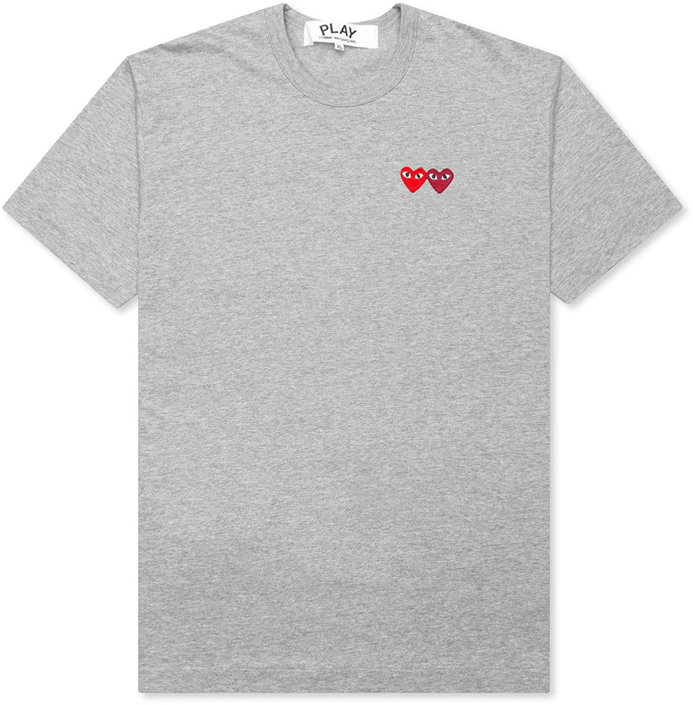 Shop Comme des Garçons PLAY Double Heart T-Shirt