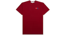 Comme des Garcons Play Double Hearts T-shirt Maroon