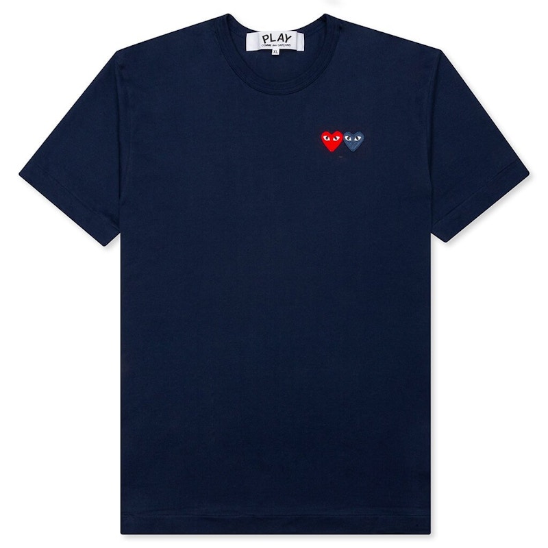 Comme des garcons play women's double red heart tee sale