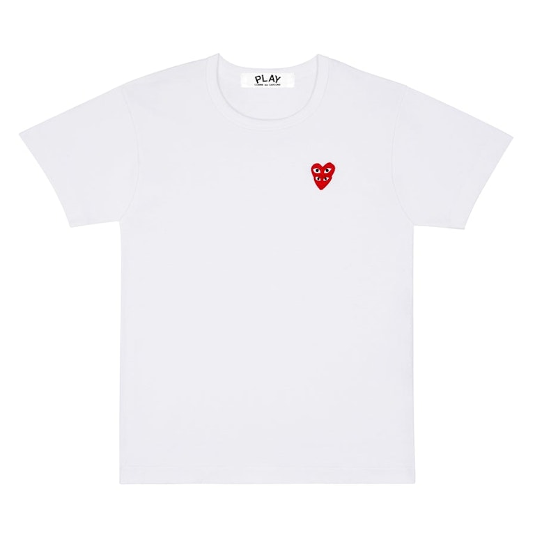 Pre-owned Cdg Play Double Red Heart T-shirt White