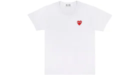 Comme des Garcons Play Embroidered Red Heart T-shirt White