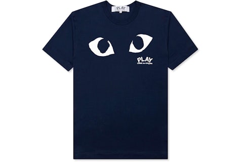Comme des Garcons Play Eyes Logo T-shirt Navy US - Main Image