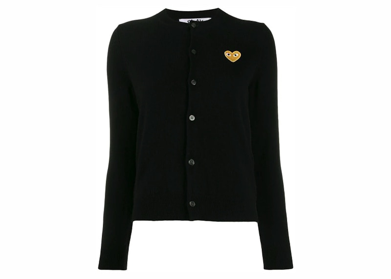 Comme des Garcons PLAY Gold Heart Cardigan Black Men's - FW23 - US