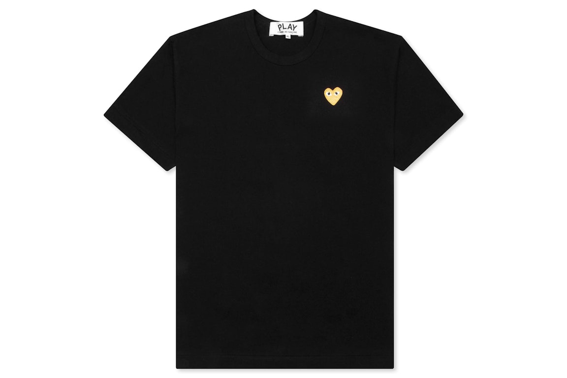 Pre-owned Cdg Play Gold Heart T-shirt Black