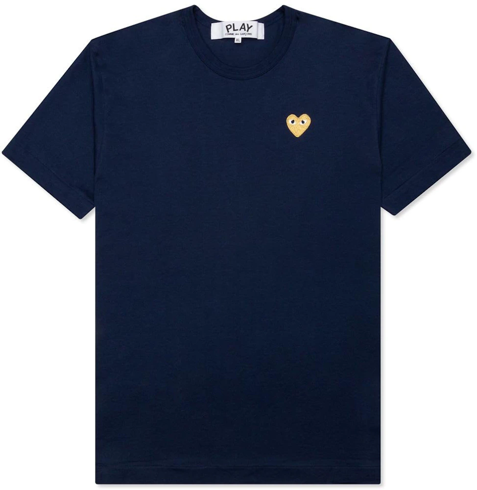 Comme des Garcons Play Gold Heart T-shirt Navy Men's -