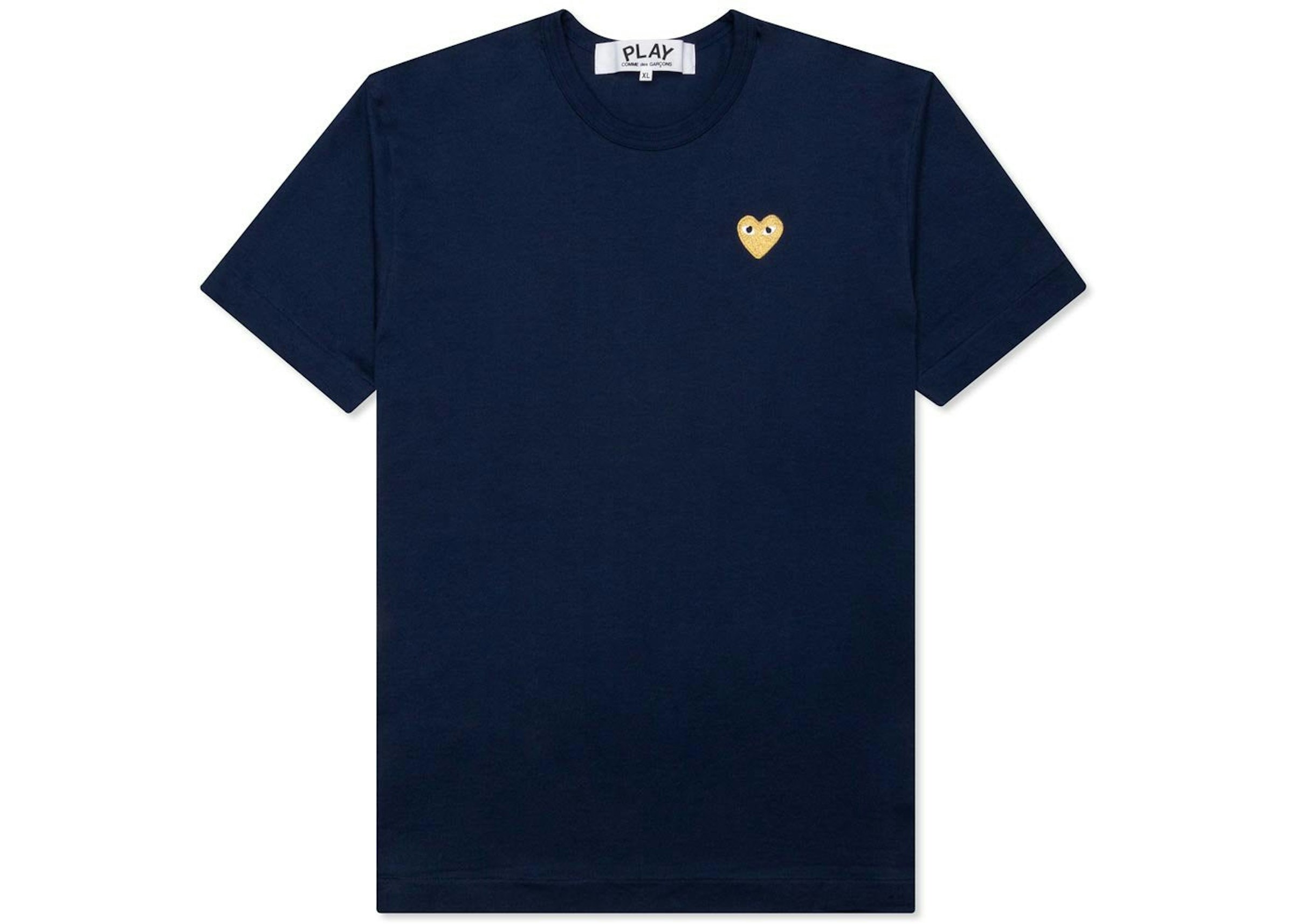 følgeslutning Anvendt motto Comme des Garcons Play Gold Heart T-shirt Navy Men's - US