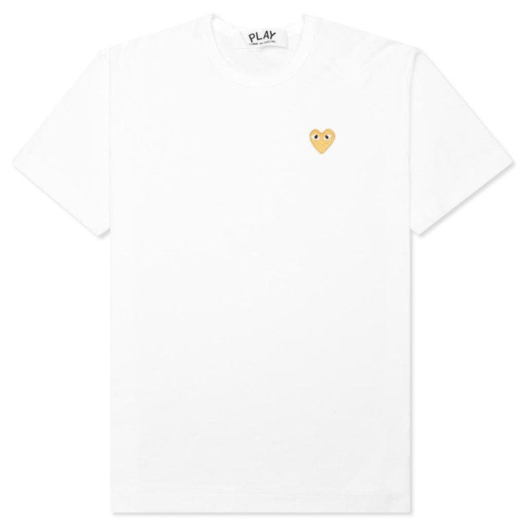 Pre-owned Cdg Play Gold Heart T-shirt White