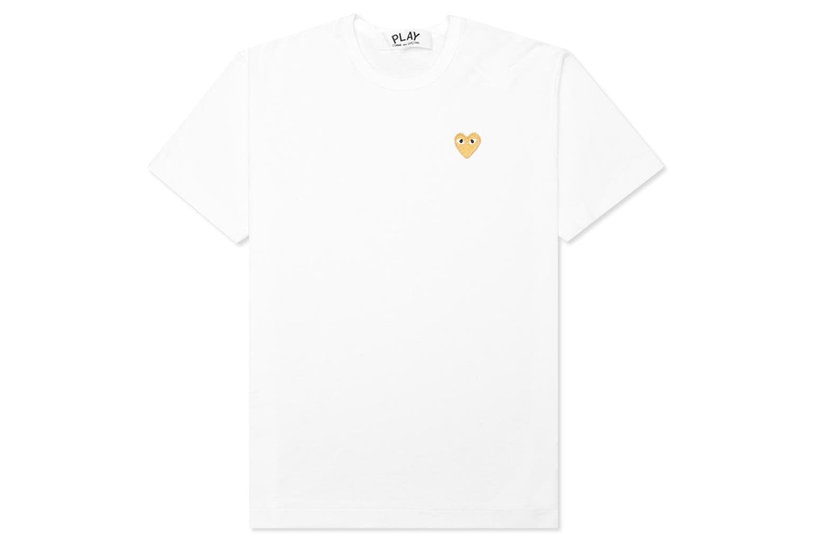 Pre-owned Cdg Play Gold Heart T-shirt White