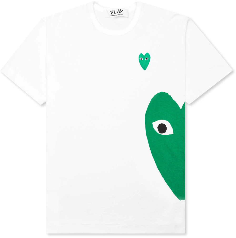 Comme des Garcons Play Green Emblem Heart T-shirt White Men\'s - US | T-Shirts