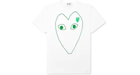 Comme des Garcons Play Green Emblem Outline T-shirt White